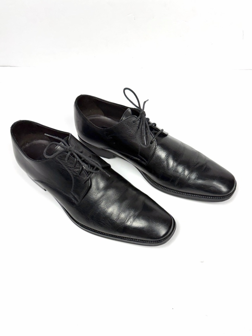 Leather Men's Shoes To Boot New York Black Oxfords Men's Size 10 Cap Toe Italy